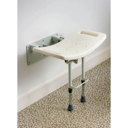 Drop Down Shower Seat with Legs in White