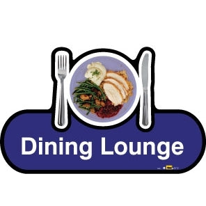 Dining Lounge sign - 300mm - Blue