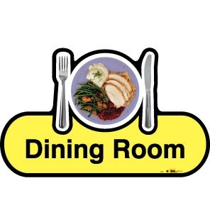 Dining Room sign - 300mm - Yellow