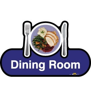 Dining Room sign - 480mm - Blue