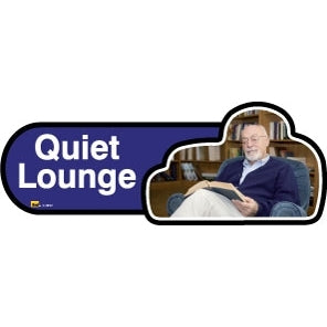 Quiet Lounge sign - 300mm - Blue