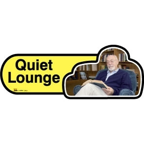 Quiet Lounge sign - 480mm - Yellow