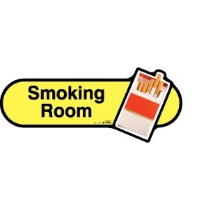 Smoking Room sign - 300mm - Yellow