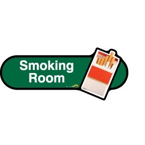 Smoking Room sign - 480mm - Green
