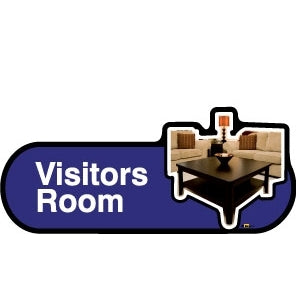 Visitors Lounge sign - 300mm - Blue