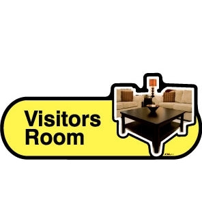 Visitors Lounge sign - 480mm - Yellow