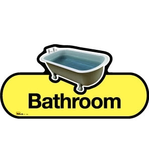 Bathroom sign - 300mm - Yellow