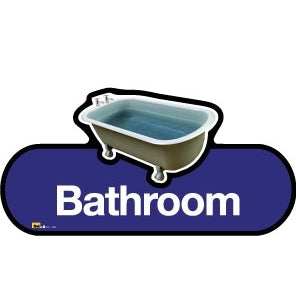 Bathroom sign - 480mm - Blue