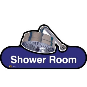 Shower sign - 300mm - Blue