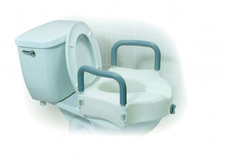2 in 1 Locking Elevated Toilet Seat with Removable Arms