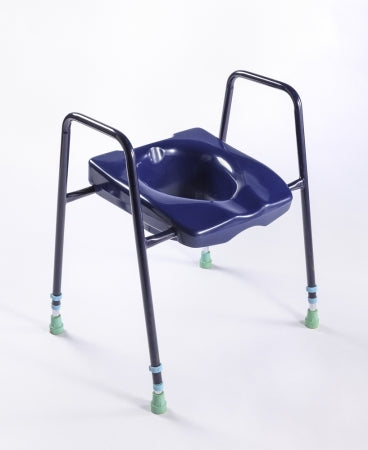 Height adjustable Toilet Frame with Seat - Blue