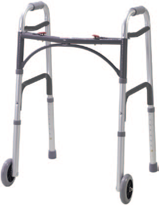 Lightweight walking frame with wheels