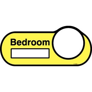 Bedroom sign (interchangeable) - Small - Yellow