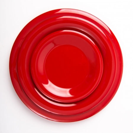 12 Wide Rim Plates - Red - 270mm