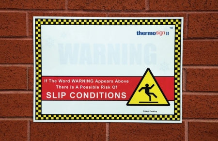 Ice Warning Sign: Semi-rigid plastic