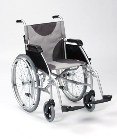Lightweight Aluminium Self Propel Wheelchair: Grey/Black Canvas
