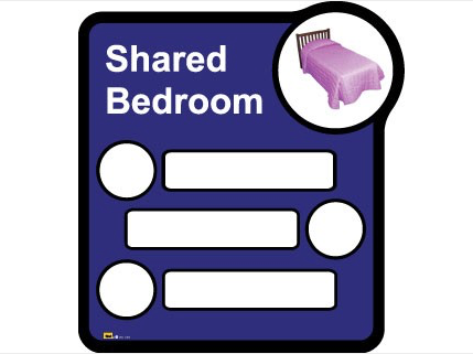 Bedroom sign (interchangeable) â€“ 3 beds sharing - Blue