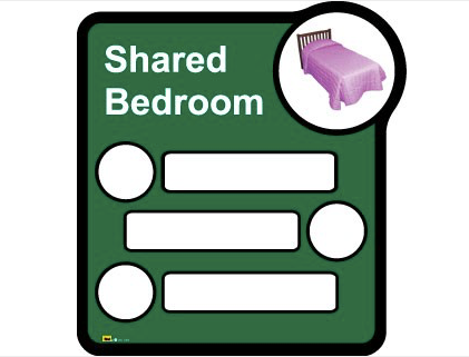 Bedroom sign (interchangeable) â€“ 3 beds sharing - Green