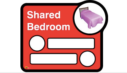 Bedroom sign (interchangeable) â€“ 2 beds sharing - Red