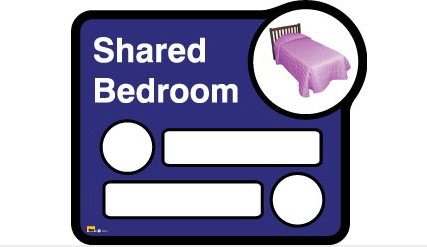 Bedroom sign (interchangeable) â€“ 2 beds sharing - Blue