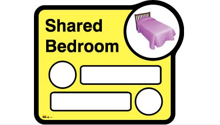 Bedroom sign (interchangeable) â€“ 2 beds sharing - Yellow