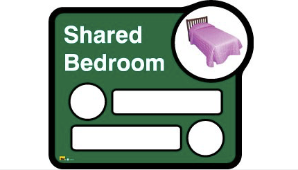 Bedroom sign (interchangeable) â€“ 2 beds sharing - Green