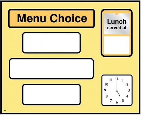 Dry-wipe Menu Board with Clock Yellow