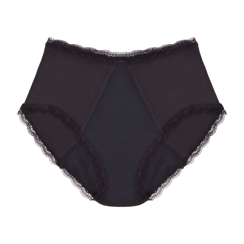 Moderate absorbency underwear, full brief style, bamboo, black - Extra Small