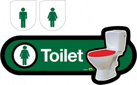 Interchangeable Toilet Sign - 300mm. Different colours available.