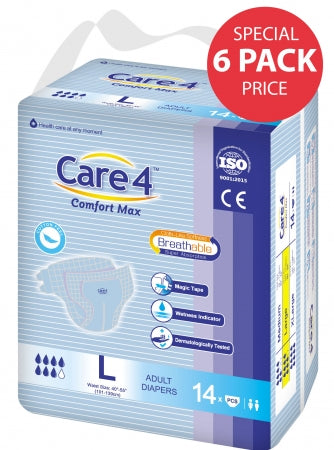 Care4 Comfort Max Incontinence Pads - Large - 6 Pack