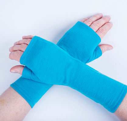 Merino Fingerless Mitts - Turquoise