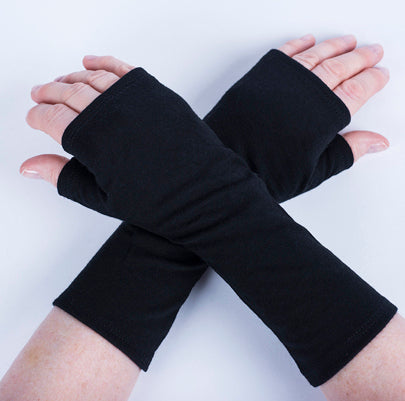 Merino Fingerless Mitts - Black