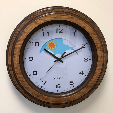 Wood Surround Dementia Day and Night Clock