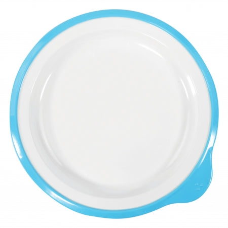 Dalebrook Omni Small Low Plate in White - Blue Rim - 180x170x20mm - Set of 12