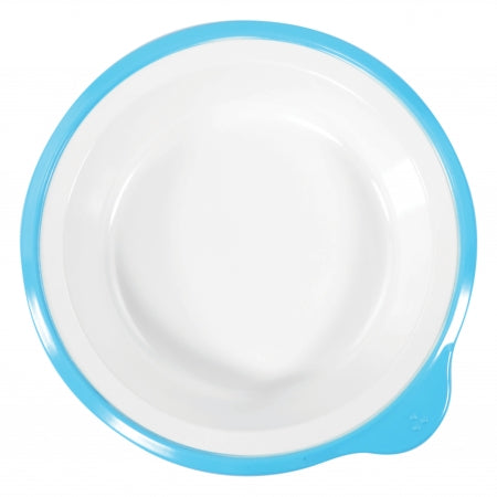 Dalebrook Omni Small Deep Plate in White - Blue Rim - 180x170x35mm - Set of 12