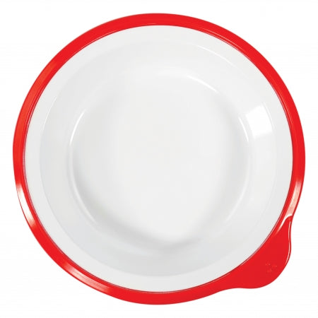 Dalebrook Omni Small Deep Plate in White - Red Rim - 180x170x35mm - Set of 12