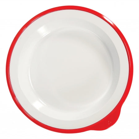 Dalebrook Omni Large Deep Plate in White - Red Rim - 240x230x35mm - Set of 12