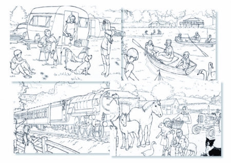 A3 Colouring Sheet Set - Version 2 - 12 per pack, 3 of each design