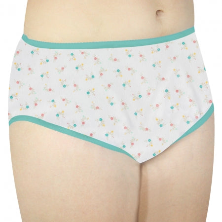 Ladies Floral Cotton Incontinence Pants - 200ml - Size 28/30"