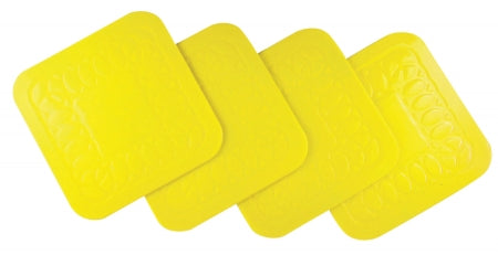Tenura Anti Slip Square Coasters 9 cm - Pack of 4 - Yellow