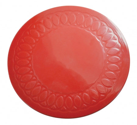 Tenura Anti Slip Round Coasters 14 cm - Red