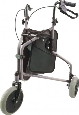 Three Wheeled Steel Walker - Silver