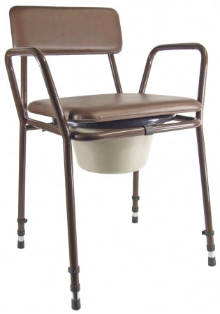 Essex Height Adjustable Commode Chair - Brown